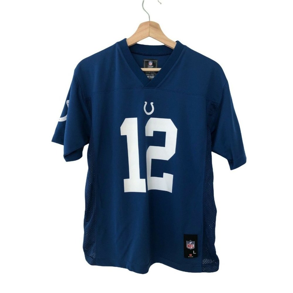 NFL Team Apparel Indianapolis Colts Andrew Luck Blue Short Sleeve Jersey Kids L